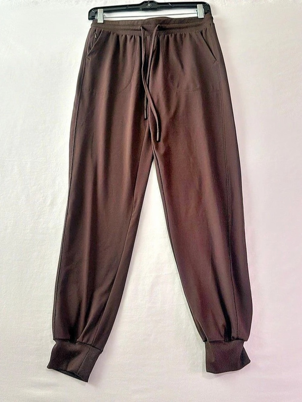 Rachel Zoe Jogger Pants Womens S Brown Pull On Zip Pocket Lounge Gym Workout
